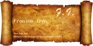 Fronius Irén névjegykártya