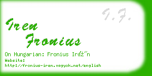 iren fronius business card